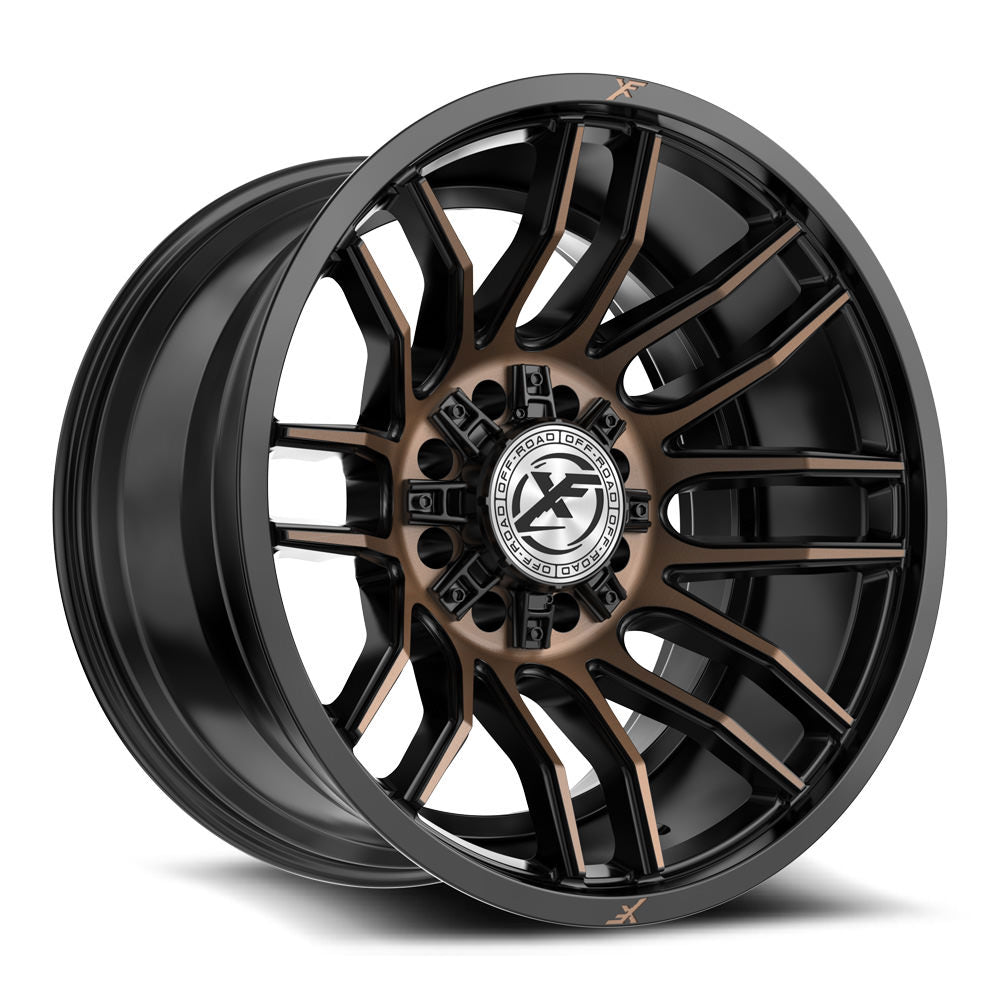 XF Off-Road XF-232 Satin Black & Bronze Machined Double Dark Tint