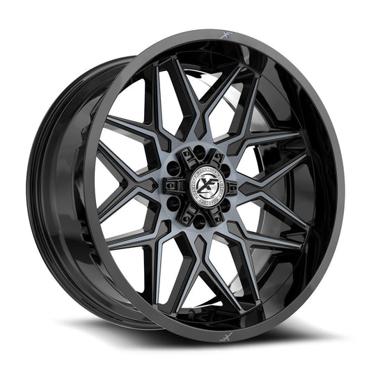 XF Off-Road XF-238 Gloss Black & Machined Titanium Double Dark Tint