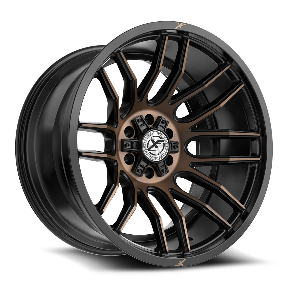 XF Off-Road XF-232 Satin Black & Bronze Machined Double Dark Tint
