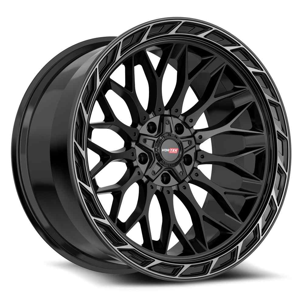 Vortek VRP-503 Gloss Black Center & Diamond Cut Ring With Dark Tint