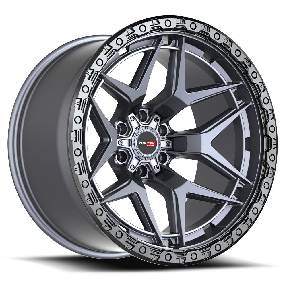 Vortek VRT-603 Matte Titanium With Black Bead Ring