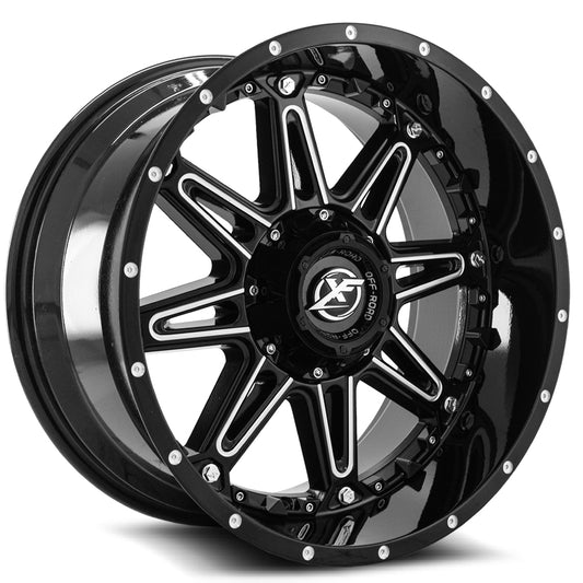 XF Off-Road XF-217 Gloss Black & Milled + Black Inserts