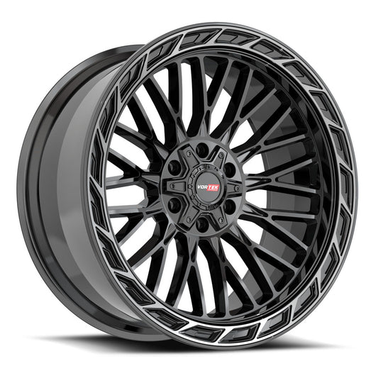 Vortek VRP-502 Gloss Black Center & Diamond Cut Ring With Dark Tint
