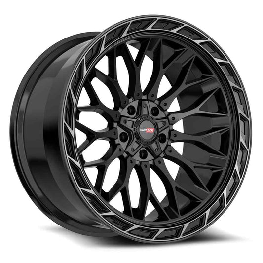 Vortek VRP-503 Gloss Black Center & Diamond Cut Ring With Dark Tint