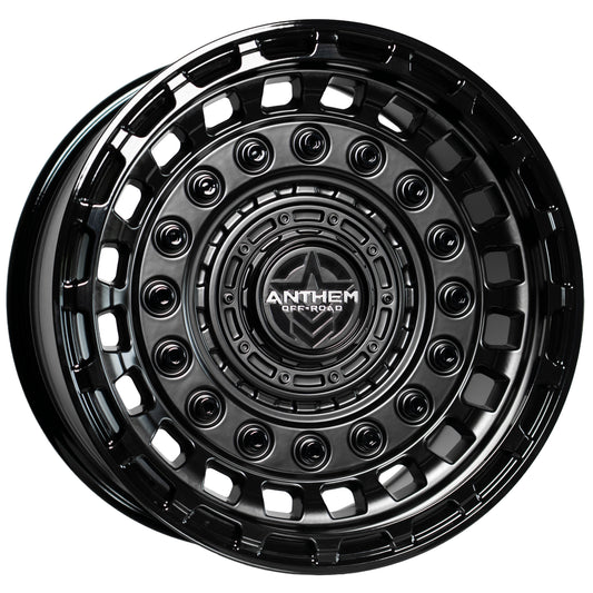 Anthem Offroad Mercenary Custom Wheel Satin Black w/ Gloss Black Accents