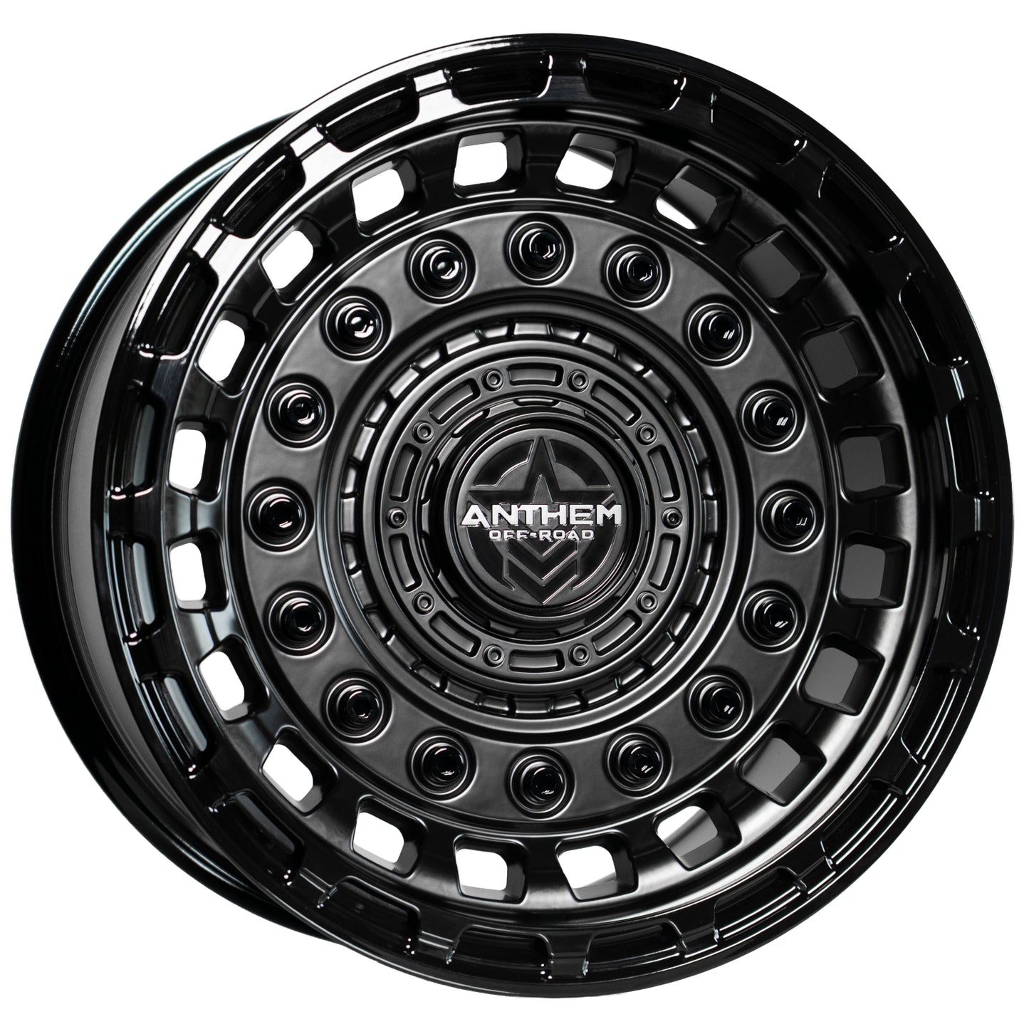 Anthem Offroad Mercenary Custom Wheel Satin Black w/ Gloss Black Accents
