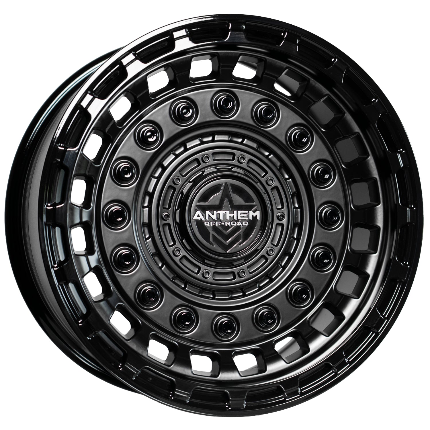 Anthem Offroad Mercenary Custom Wheel Satin Black w/ Gloss Black Accents