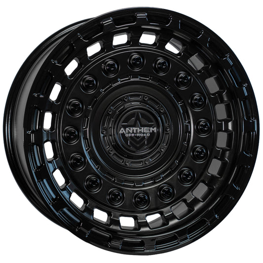 Anthem Offroad Mercenary Custom Wheel Satin Black w/ Gloss Black Accents