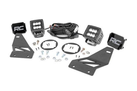 Rough Country LED Light Kit | Fog Mount | 2" Black Pair | Spot | Nissan Frontier (05-20)