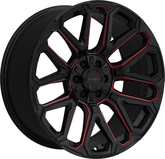 MASSIV OFF ROAD OR7 BLACK AND RED MILLED