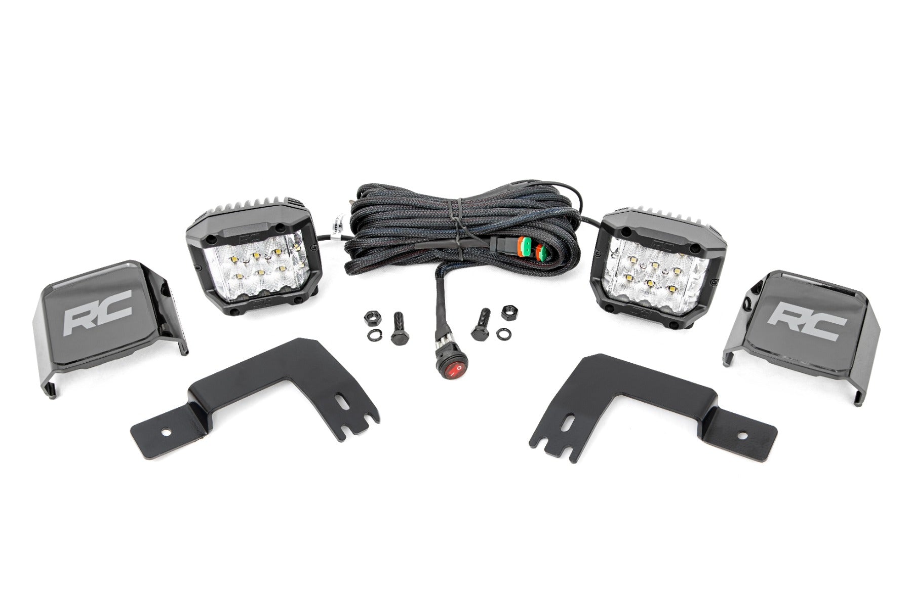 Rough Country LED Light | Under Bed Mount | 3" Chrome Pair | Wide Angle | Polaris XPEDITION ADV 5