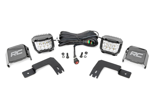 Rough Country LED Light | Under Bed Mount | 3" Chrome Pair | Wide Angle | Polaris XPEDITION ADV 5