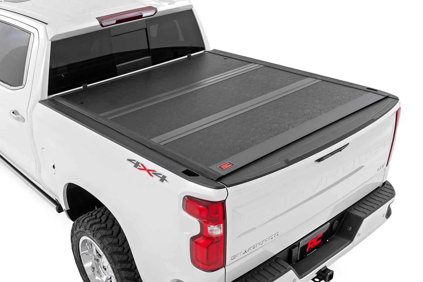 Rough Country Hard Low Profile Bed Cover | 5'9" Bed | Rail Caps | Chevy/GMC 1500/2500HD/3500HD (14-19 & Classic)