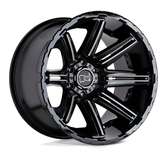 Black Rhino Hard Alloys RAMPAGE GLOSS BLACK W/ MIRROR CUT FACE & TRANSLUCENT CLEAR