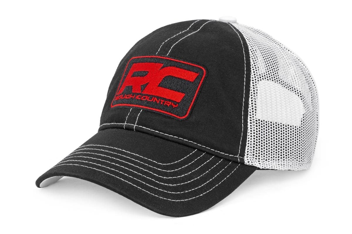 Rough Country Rough Country Hat | White Mesh | Rough Country Patch | Black/Red
