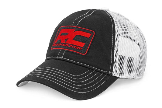 Rough Country Rough Country Hat | White Mesh | Rough Country Patch | Black/Red
