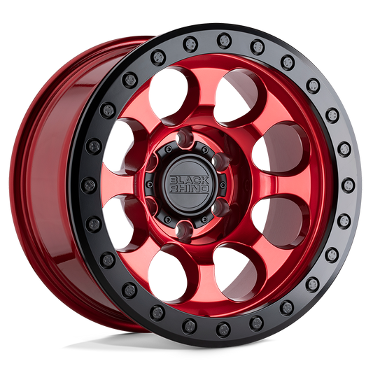 Black Rhino Hard Alloys RIOT CANDY RED W/ BLACK RING & BOLTS