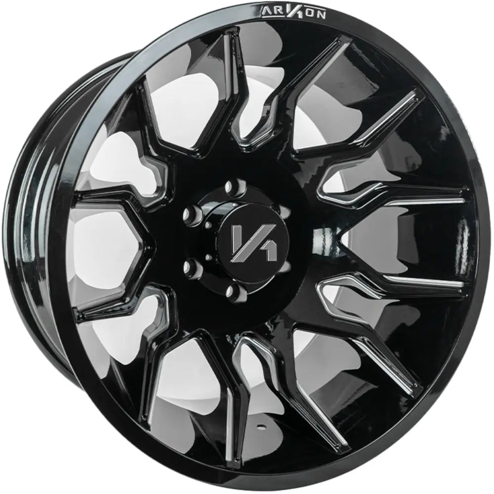 ARKON OFFROAD ROOSEVELT 20X10 8X180 -25 125.5 GLOSS BLACK W/ MILLED EDGES