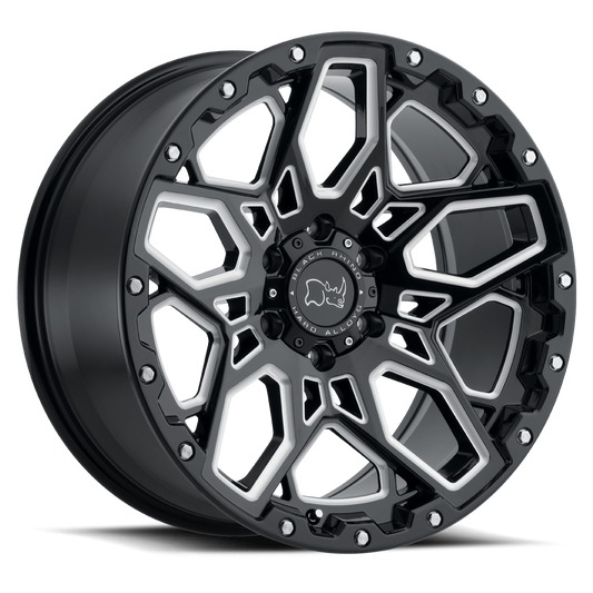 Black Rhino Hard Alloys SHRAPNEL GLOSS BLACK W/ MILLED SPOKES