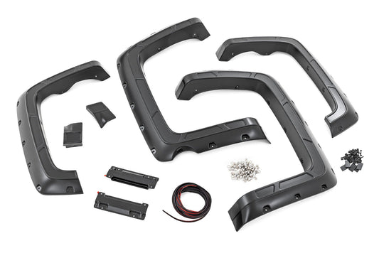 Rough Country Fender Flares | Defender l 5'9" Bed  | G7C Red Hot | Chevy Silverado 1500 (14-18 & Classic)