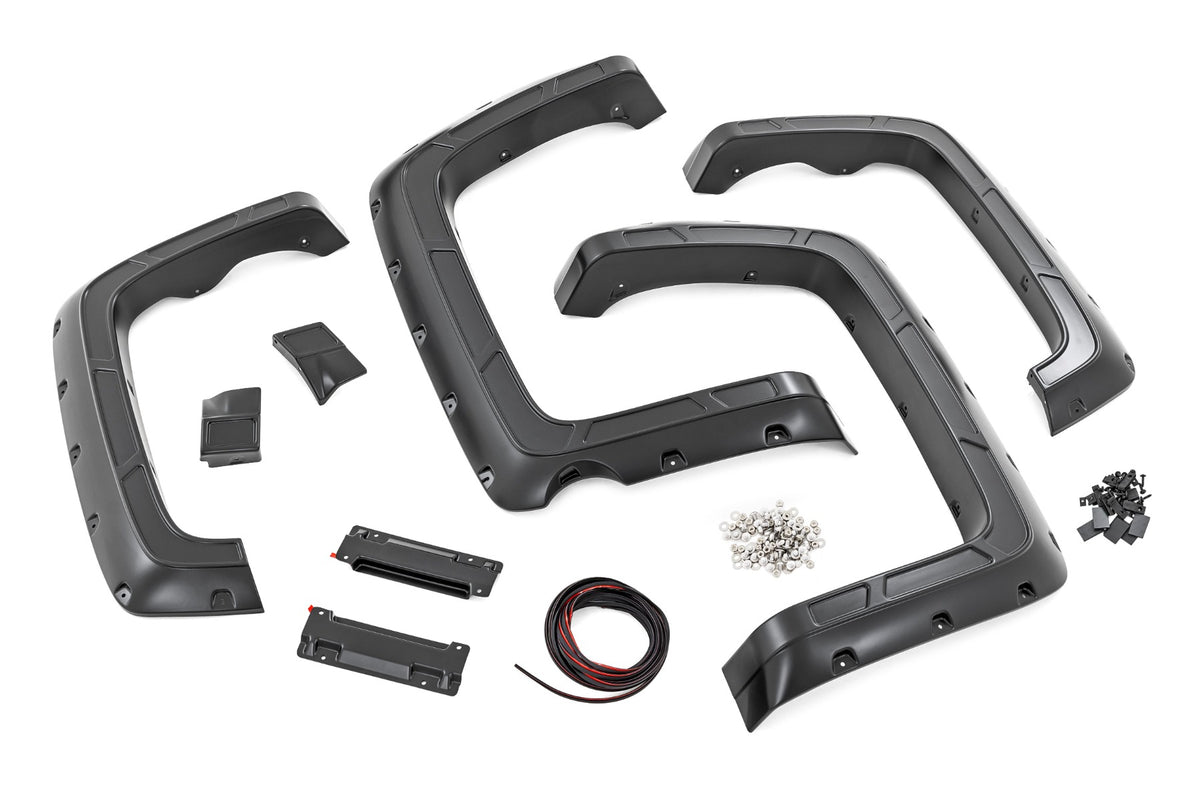 Rough Country Fender Flares | Defender l 5'9" Bed  | GJI Shadow Gray | Chevy Silverado 1500 (14-18 & Classic)