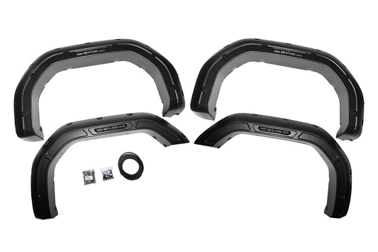 Rough Country Fender Flares | Defender | GBA Black | GMC Sierra 2500 HD/Sierra 3500 HD (20-26)