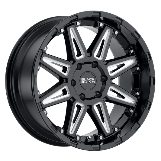 Black Rhino Hard Alloys RUSH GLOSS BLACK W/ MILLED SPOKES