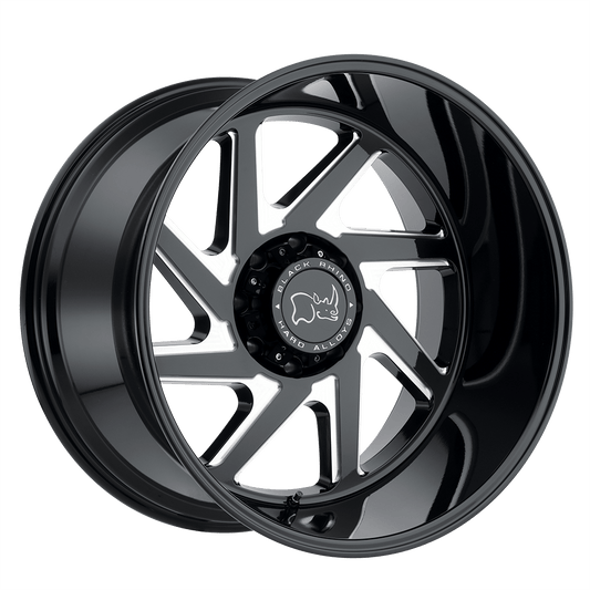 Black Rhino Hard Alloys SWERVE GLOSS BLACK W/ DOUBLE MILLED SPOKES