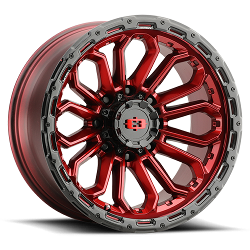 VISION KORUPT CUSTOM WHEEL Gloss Red w/Gloss Black Lip