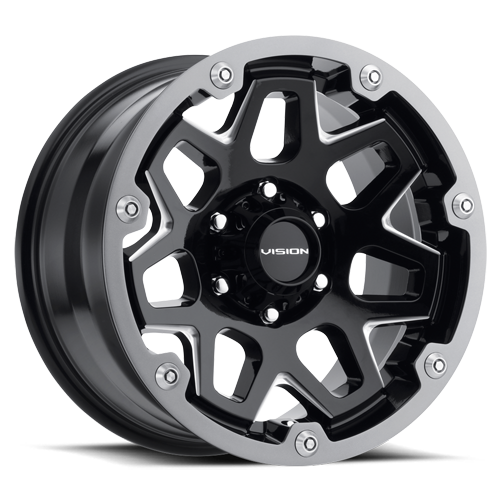 VISION SE7EN CUSTOM WHEEL Gloss Black Milled Spoke