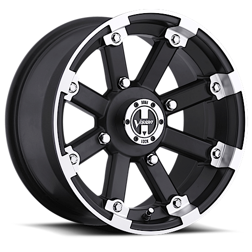 VISION LOCKOUT CUSTOM WHEEL Matte Black Machined Lip