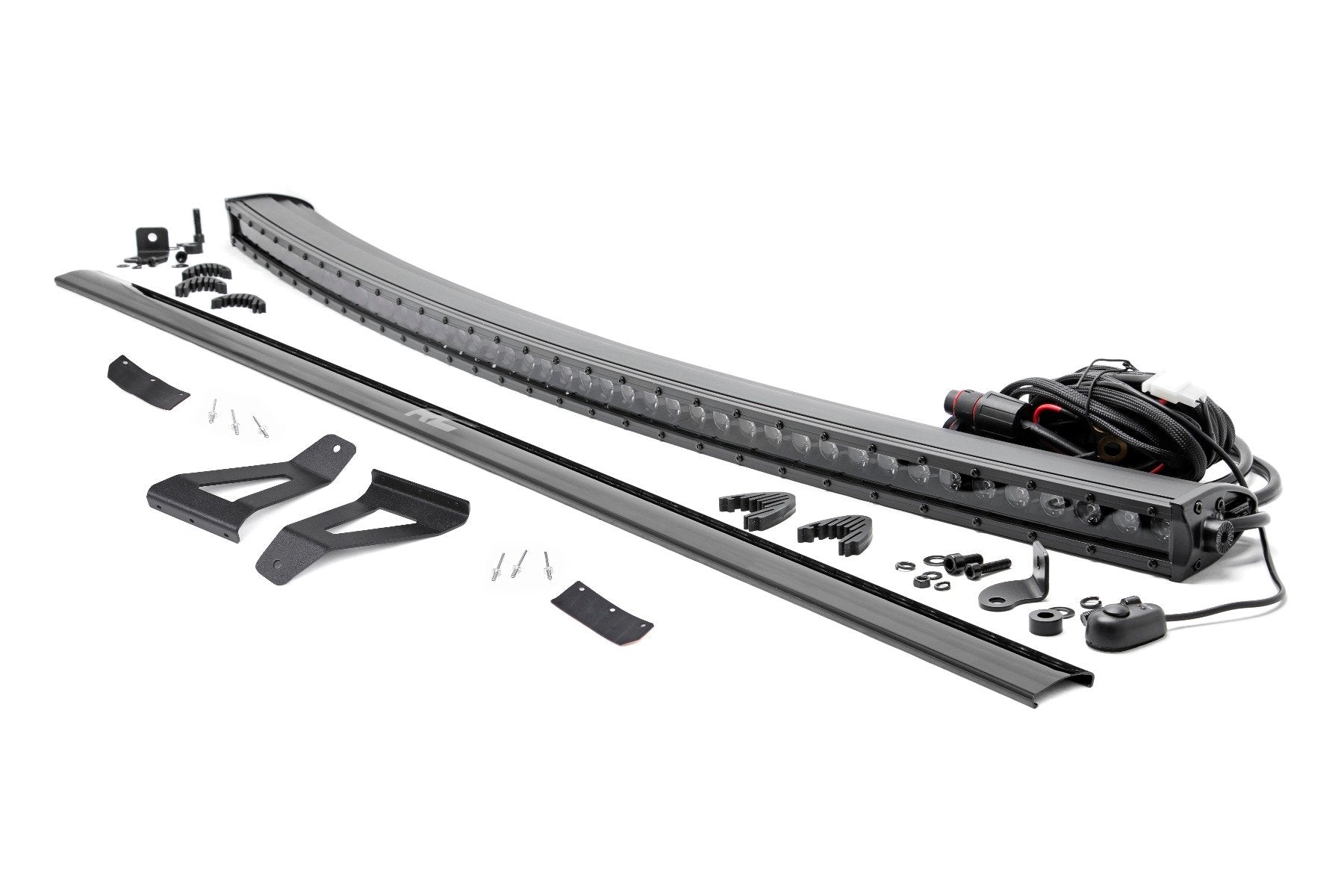 Rough Country LED Light Kit | Windshield Mount | 50" BLK Single Row | Jeep Cherokee XJ (84-01)