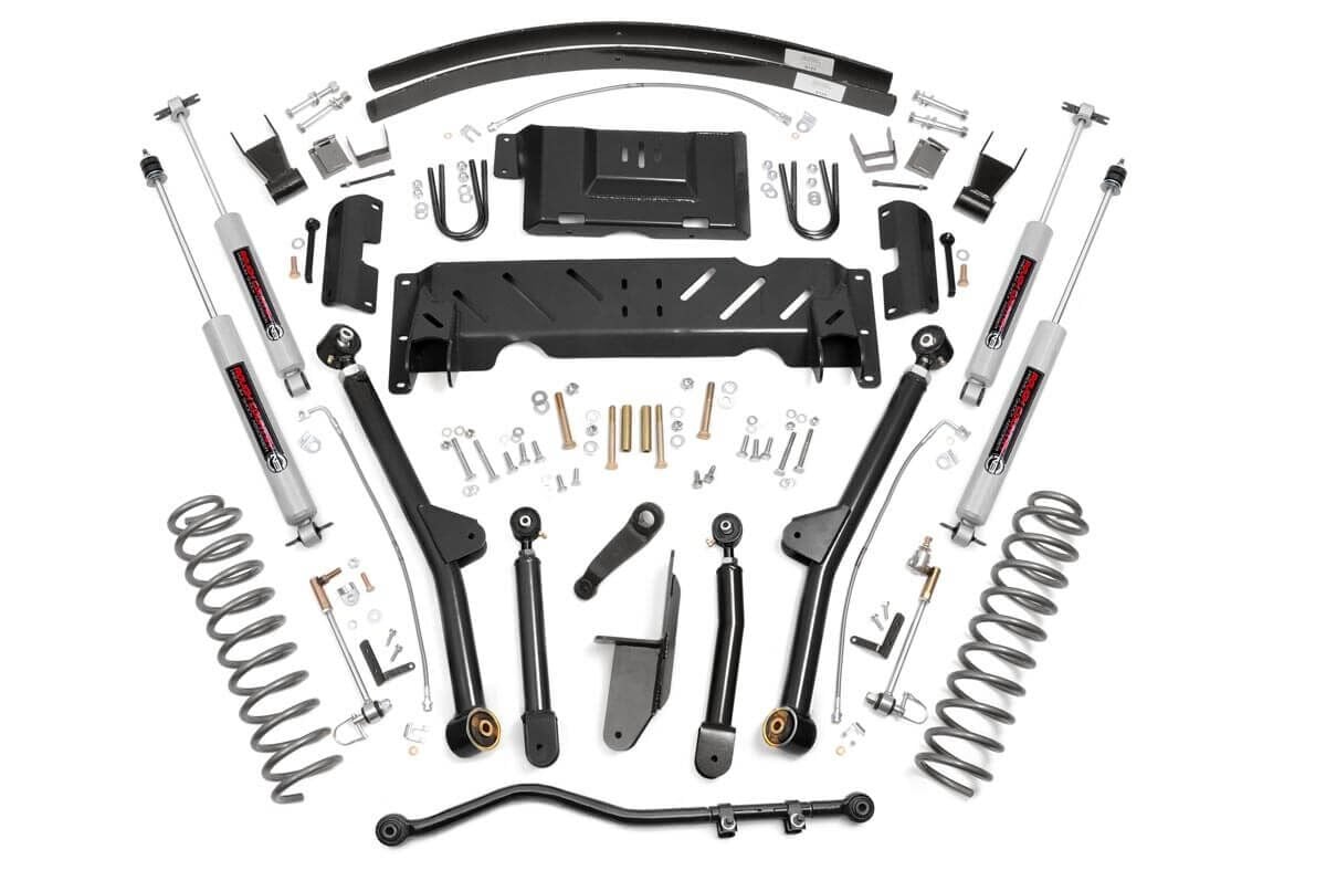Rough Country 4.5 Inch Lift Kit | Long Arm | RR AAL | NP231 | Jeep Cherokee XJ 4WD (84-01)