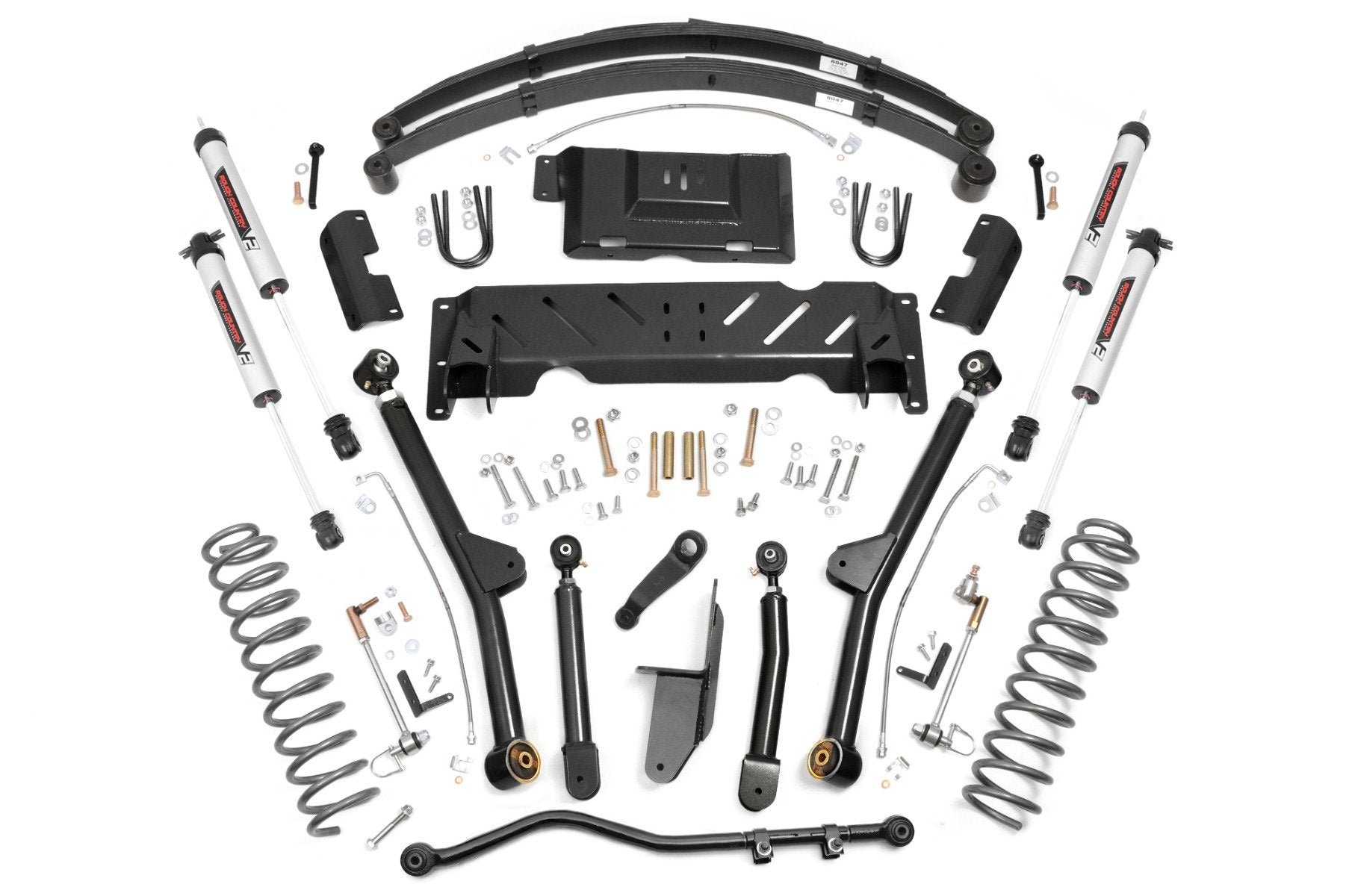 Rough Country 4.5 Inch Lift Kit | Long Arm | RR Leafs | NP242 | V2 | Jeep Cherokee XJ (84-01)